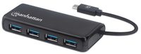 4-Portowy Hub Manhattan USB 3.2 Gen1 4xUSB-A złącze USB-C 5Gbps 164924