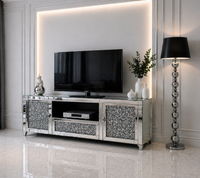 Szafka RTV glamour lustrzana z kryształkami Premium XL 150x40x55