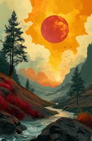 Plakat 56,6x86,4cm Dzika Rzeka Zmierzchem