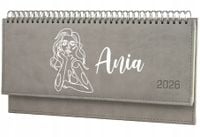 Terminarz z imieniem 2026 tygodniowy kalendarz leżący biurkowy nadruk