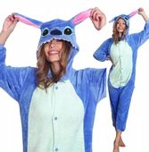 PIŻAMA STITCH DRES ONESIE KIGURUMI KOMBINEZON JEDNOCZĘŚCIOWY - XS