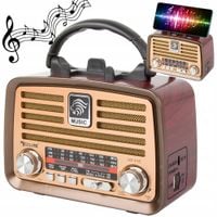 Stylowe radio kuchenne retro Bluetooth USB FM AM akumulator antena