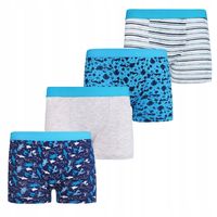 BAWEŁNIANE MAJTKI BOKSERKI CHŁOPIĘCE WZORKI MORAJ ZESTAW 4-PAK 116-122