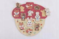 CHICCO drewniany zestaw puzzle chicco drewniane ukłądanka zwierzątka