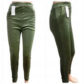 Spodnie Dresowe Damskie Sportowe Welurowe ELASTYCZNE roz.2XL ZIELONE