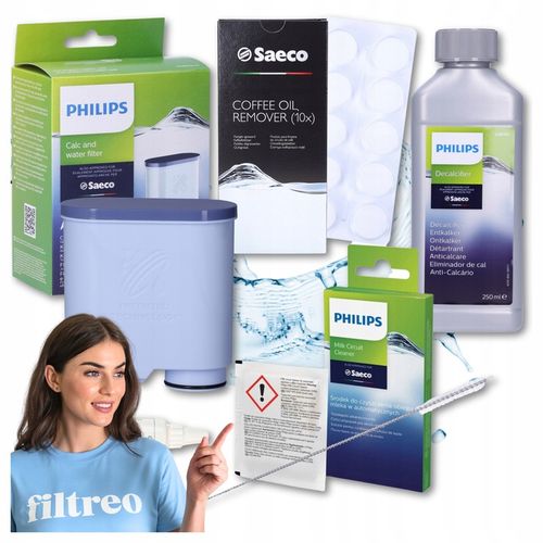 ZESTAW do CZYSZCZENIA konserwacji EKSPRESU PHILIPS SAECO FILTR TABLETKI na Arena.pl
