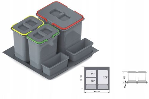 POJEMNIKI NA ODPADY SORTOWNIKI NA ŚMIECI REJS PRAKTIKO WYSOKI 1x20L na Arena.pl