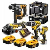 Zestaw 4 Narzędzi DeWalt DCK422P3T 18V Bezszczo DCG405 DCD796 DCF887