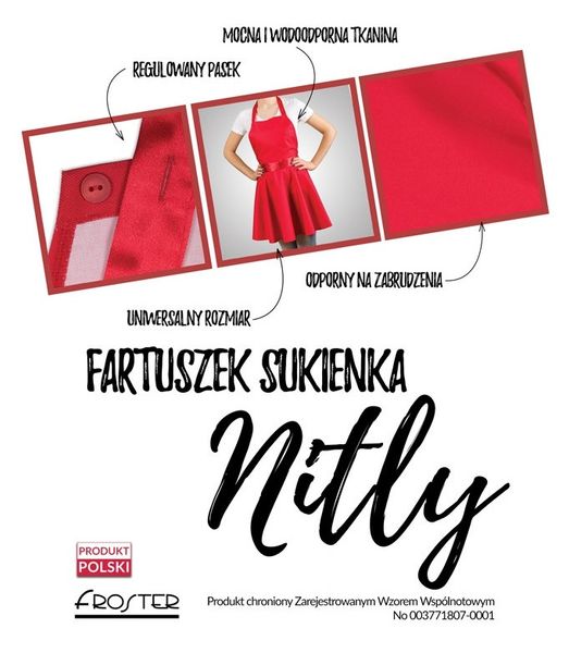 Fartuszek Sukienka dla Niej - NITLY RED zdjęcie 5