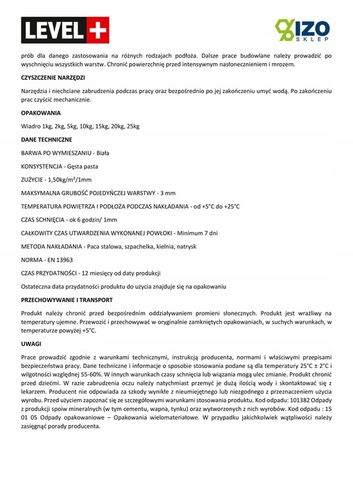 Gładź szpachlowa Gotowa 10kg + Paca Gładka na Arena.pl