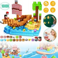 MAGNETYCZNE KLOCKI 100 SZT. MONTESSORI ZABAWKA BLOKI BUDOWLANE MAGNETYCZNE