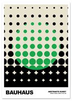 Plakat zielony czarny bauhaus kropki 40x50 cm