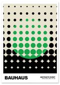 Plakat zielony czarny bauhaus kropki 30x40 cm