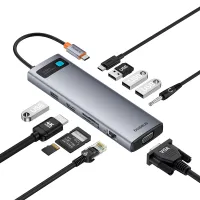 hub 11w1 baseus starjoy metal glam series, usb-c do hdmi +vga + 3 x