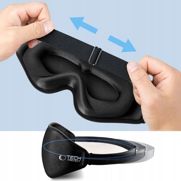 TECH-PROTECT EYESHADE SLEEP MASK MATTE BLACK zdjęcie 7
