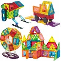 Klocki Magnetyczne Duże Konstrukcyjne 3D Magnetic Tiles Zestaw 130 element.