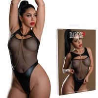 Transparentne Body z Ozdobnym Łańcuszkiem Bodysuit With Chain Daring L/XL