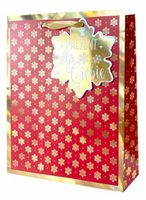 Świąteczna torba prezentowa - czerwono-złota - XL