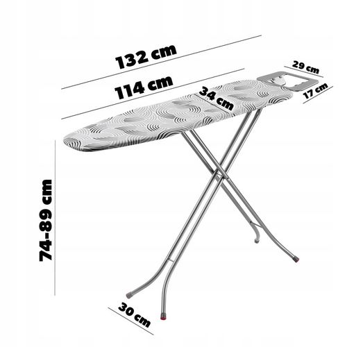 DESKA DO PRASOWANIA 114x34cm SKŁADANA Z UCHWYTEM NA ŻELAZKO LEKKA na Arena.pl