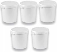 Wiadro z pokrywą 5x 33l wiaderko plastikowe z pokrywką ATEST żywność