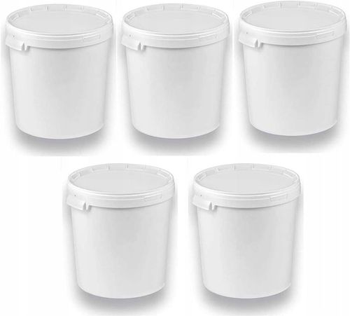 Wiadro z pokrywą 5x 33l wiaderko plastikowe z pokrywką ATEST żywność na Arena.pl