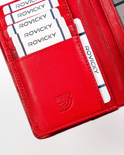 skórzany portfel damski zamykany na zatrzask - rovicky na Arena.pl