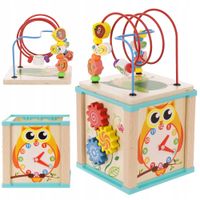 LT332 KOSTKA MONTESSORI DREWNIANA PRZEPLATANKA LABIRYNT