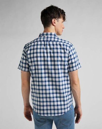 LEE BUTTON DOWN SS MĘSKA KOSZULA W KRATĘ KRÓTKI RĘKAW WASHED BLUE L886OFLR M na Arena.pl