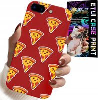 ETUI DO IPHONE ( 7 PLUS ) - WZÓR Z WESOŁĄ PIZZĄ NA CZERWONYM TLE