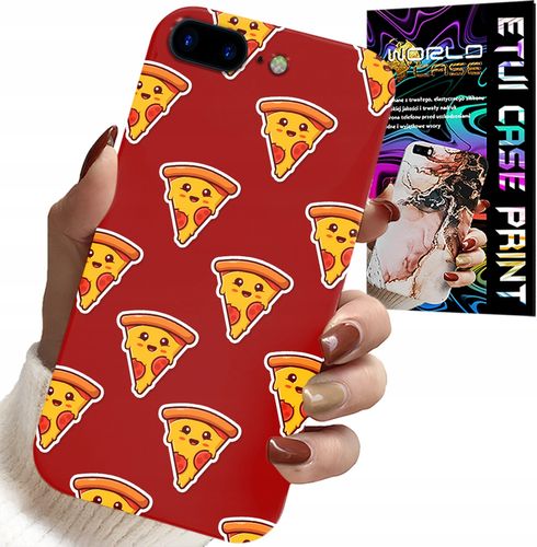ETUI DO IPHONE ( 7 PLUS ) - WZÓR Z WESOŁĄ PIZZĄ NA CZERWONYM TLE na Arena.pl