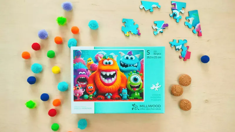 Puzzle Milliwood 50 Elementów. Kudłate Potworki zdjęcie 4