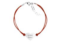 Bransoletka Sznurkowa Serce Srebro 925