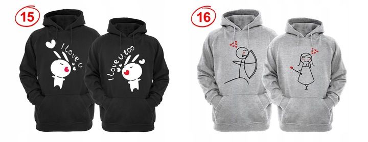 ZESTAW DWÓCH BLUZ Z KAPTUREM DLA ZAKOCHANYCH PAR zdjęcie 16