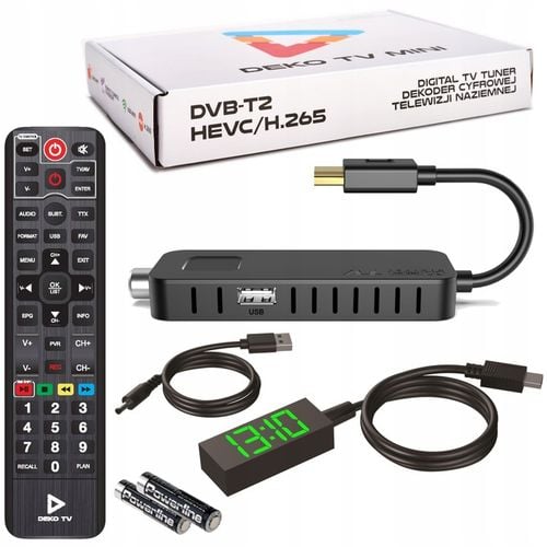 TUNER DEKODER DVB-T2TV NAZIEMNEJ DEKO TV MINI HEVC HDMI PILOT na Arena.pl