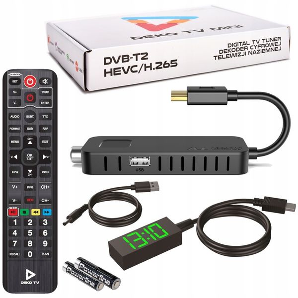 TUNER DEKODER DVB-T2TV NAZIEMNEJ DEKO TV MINI HEVC HDMI PILOT zdjęcie 16