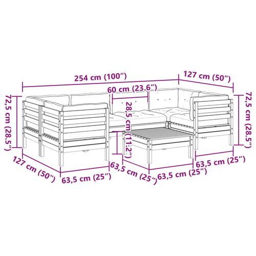 7-cz. zestaw wypoczynkowy do ogrodu, z poduszkami, daglezja na Arena.pl