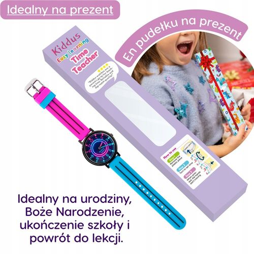Kiddus Zegarek edukacyjny dla dzieci, idealny do nauki odczytywania godziny na Arena.pl