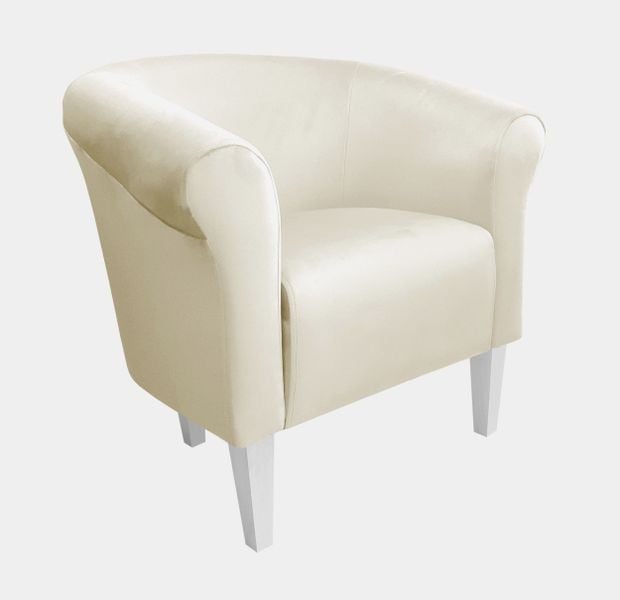 Fotel Milo nogi 20cm białe kremowy MG50 zdjęcie 1