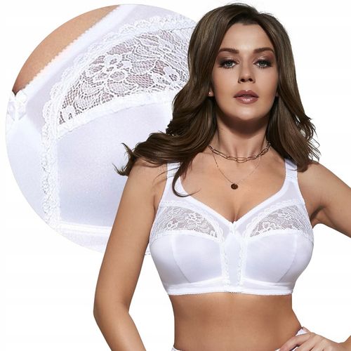 Wygodny Miękki biustonosz Stanik bez fiszbin VIKI 577 JOANNA biały na Arena.pl