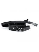 black collar and leash