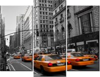 70 90CM OBRAZ 3 ELEM MANHATTAN TAXI ŚCIENNY DRUK PŁÓTNO