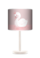Lampa stołowa - nocna drewniana duża - Swan Queen (różowa)