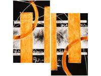 60X60CM POMARAŃCZOWA ABSTRAKCJA DWU OBRAZ ŚCIAN