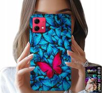 ETUI DO MOTOROLA EDGE 40 NEO - NIEBIESKIE MOTYLKI, MOTYL, KOBIECE WZORY
