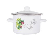 GARNEK EMALIOWANY Z SZKLANĄ POKRYWKĄ PLESZEW PROTEA 22 CM 4,8 L