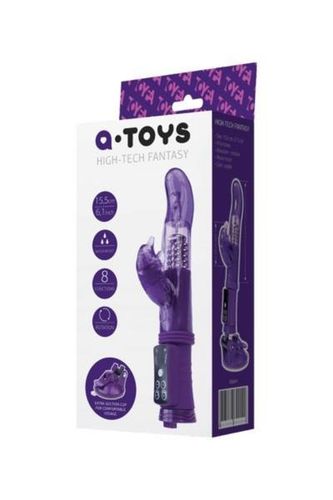 A TOYS, Vibrator with clitoral stimulator, TPR, purple, 22,5 cm na Arena.pl