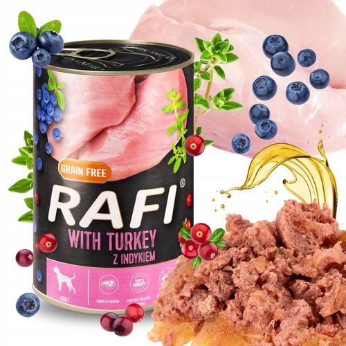 MOKRA KARMA DOLINA NOTECI RAFI ADULT BEZ ZBÓŻ PUSZKA MIX SMAKÓW 24 x 400G na Arena.pl