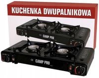 DWUPALNIKOWA KUCHENKA TURYSTYCZNA GAZOWA PODWÓJNA PIEZOZAPALARKA REDUKCJA