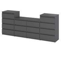 Komoda Meblościanka Szafka Rtv Salon Sypialnia 220cm Loft Szuflady Szara