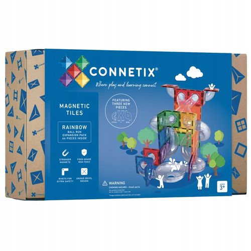 Connetix: klocki magnetyczne edukacyjne kulodrom 66 el. Ball Run Expantion na Arena.pl
